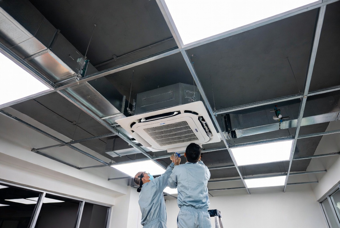 Commercial HVAC installation